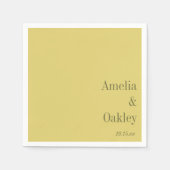 Minimalist Summer Yellow Elegant Wedding Custom Servet (Voorkant)