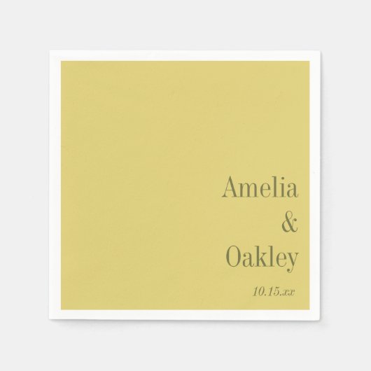 Minimalist Summer Yellow Elegant Wedding Custom Servet (Voorkant)