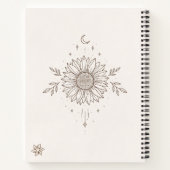 Minimalist Sunflower & Moon Design Notitieboek (Achterkant)