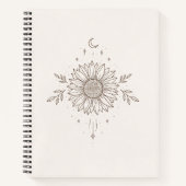 Minimalist Sunflower & Moon Design Notitieboek (Voorkant)