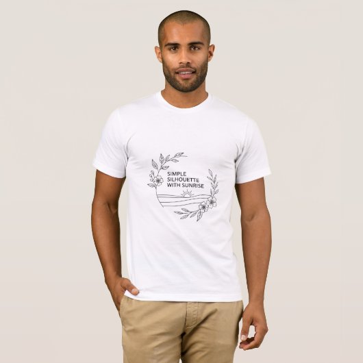 Minimalist Sunrise Silhouette with Florals T-shirt (Voorkant volledig)