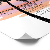 Minimalist Sunset Beach Poster – Palm Tree Ocean (Hoek)