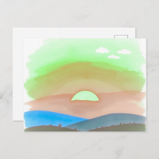 Minimalist Sunset Postcard  Briefkaart (Voorkant / Achterkant)