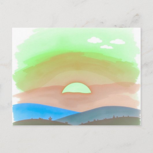 Minimalist Sunset Postcard  Briefkaart (Voorkant)