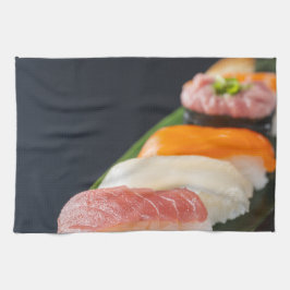 Minimalist Sushi on Bamboo Leaf Theedoek