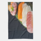 Minimalist Sushi on Bamboo Leaf Theedoek (Verticaal)