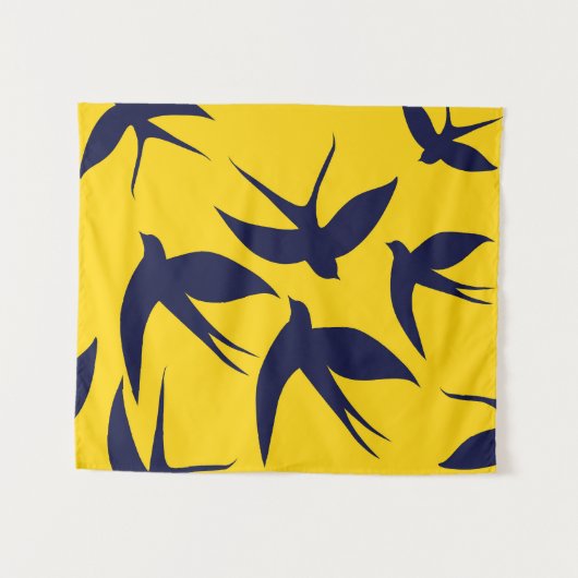 Minimalist Swallow Small (34" x 40") Tapestry Wandkleed (Voorkant (horizontaal))