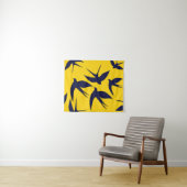 Minimalist Swallow Small (34" x 40") Tapestry Wandkleed (In Situ (horizontaal))