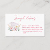 Minimalist Sweet Floral Charming Zacht Ivoor Roze Visitekaartje (Achterkant)