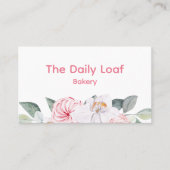 Minimalist Sweet Floral Charming Zacht Ivoor Roze Visitekaartje (Voorkant)