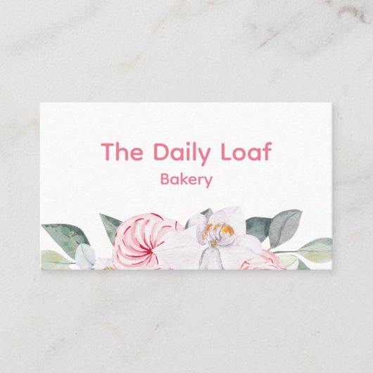Minimalist Sweet Floral Charming Zacht Ivoor Roze Visitekaartje (Voorkant)