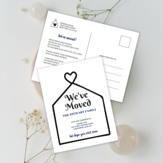 Minimalist Sweet Home We hebben nieuw adres verpla Briefkaart