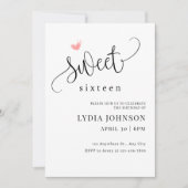 Minimalist Sweet Sixteen Verjaardag, Sweet 16 uitn Kaart (Voorkant)