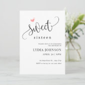 Minimalist Sweet Sixteen Verjaardag, Sweet 16 uitn Kaart (Staand voorkant)