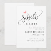 Minimalist Sweet Sixteen Verjaardag, Sweet 16 uitn Kaart (Voorkant / Achterkant)