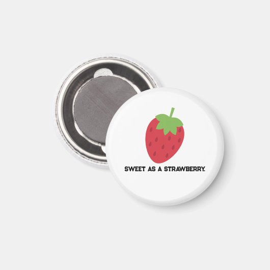 Minimalist sweet strawberry Magnet  (Voorkant / Achterkant)