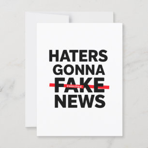 Minimalist T-Shirt Design with "Haters Gonna Fake Briefkaart