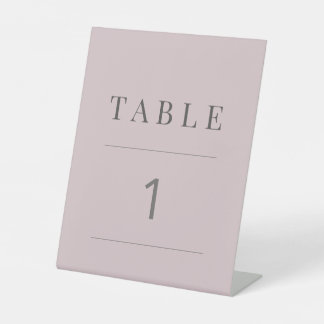 Minimalist Table Number Dusky Rose Reclamebord Met Voetstuk