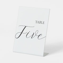 Minimalist Table Number Five  Reclamebord Met Voetstuk