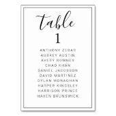 Minimalist Table Number Seating Chart Wedding Card Kaart (Voorkant)
