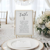 Minimalist Table Number Seating Chart Wedding Card Kaart