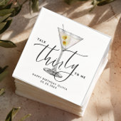 Minimalist “Talk Thirty to Me” Martini Glass 30th  Servet