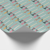 Minimalist Tapered Candles Light Blue Wrapping Pap Cadeaupapier (Hoek)