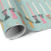 Minimalist Tapered Candles Light Blue Wrapping Pap Cadeaupapier (Rol Hoek)