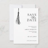 Minimalist Tassel Graduation Party Save The Date (Voorkant)