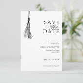 Minimalist Tassel Graduation Party Save The Date (Staand voorkant)