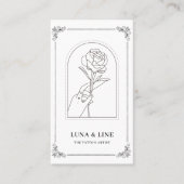 Minimalist Tattoo Artist Card with QR Code Visitekaartje (Voorkant)