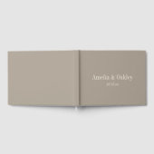 Minimalist Taupe Brown Elegant Wedding Custom Gastenboek (Volledig)