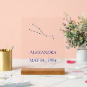 Minimalist Taurus Constellation Acrylic Sign - Per Acryl Bord (Huwelijk)
