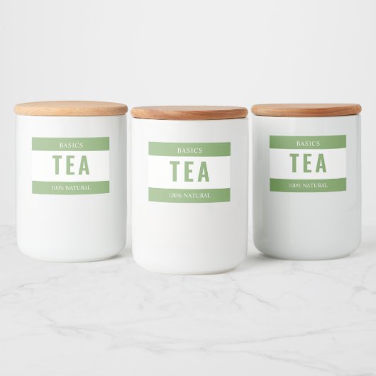 Minimalist TEA Label for Containers Voedselcontainer Etiket (Flessen)