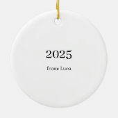 Minimalist Teacher Name Ornament with Heart (Achterkant)