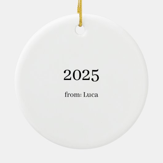 Minimalist Teacher Name Ornament with Heart (Achterkant)