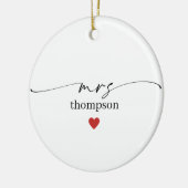 Minimalist Teacher Name Ornament with Heart (Links)