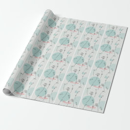 Minimalist Teal Dandelion Seed Wrapping Paper Cadeaupapier