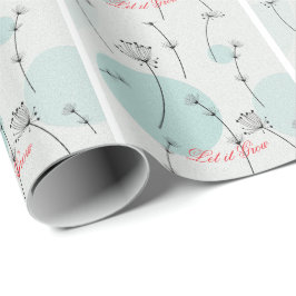 Minimalist Teal Dandelion Seed Wrapping Paper Cadeaupapier