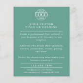 Minimalist Teal Green Business Logo Promotional Flyer (Achterkant)