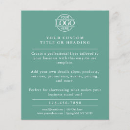 Minimalist Teal Green Business Logo Promotional Flyer