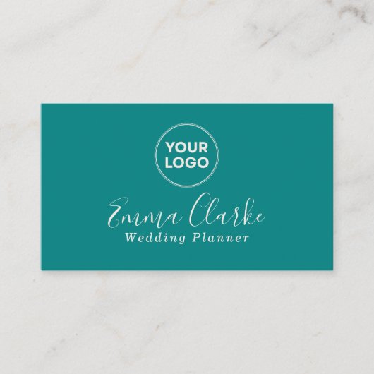 Minimalist Teal Green Scan Code Business Card Visitekaartje (Voorkant)