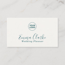 Minimalist Teal Green Scan Code Business Card Visitekaartje