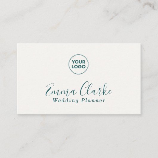 Minimalist Teal Green Scan Code Business Card Visitekaartje (Voorkant)