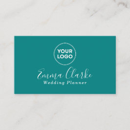 Minimalist Teal Green Scan Code Business Card Visitekaartje