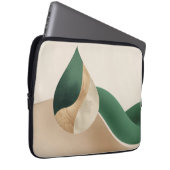 Minimalist Teardrop Wave Beige and Green Laptop Sleeve (Voorkant Rechts)