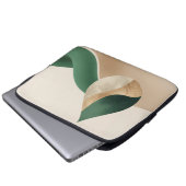 Minimalist Teardrop Wave Beige and Green Laptop Sleeve (Voorkant onderkant)