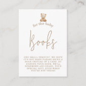Minimalist Teddy Bear Books Request Baby Shower Informatiekaartje (Voorkant)
