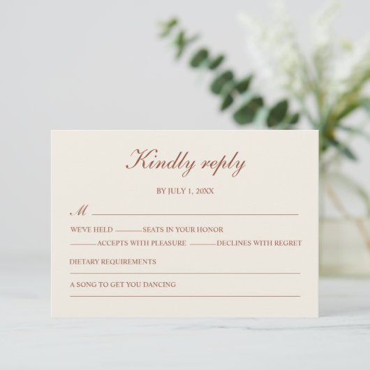  Minimalist Terraco Simple Elegant RSVP (Staand voorkant)