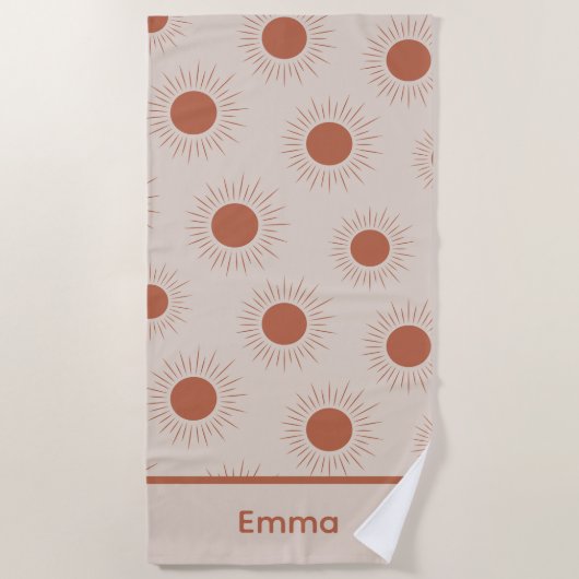 Minimalist Terracotta Abstract Boho sun custom  Strandlaken (Voorkant)